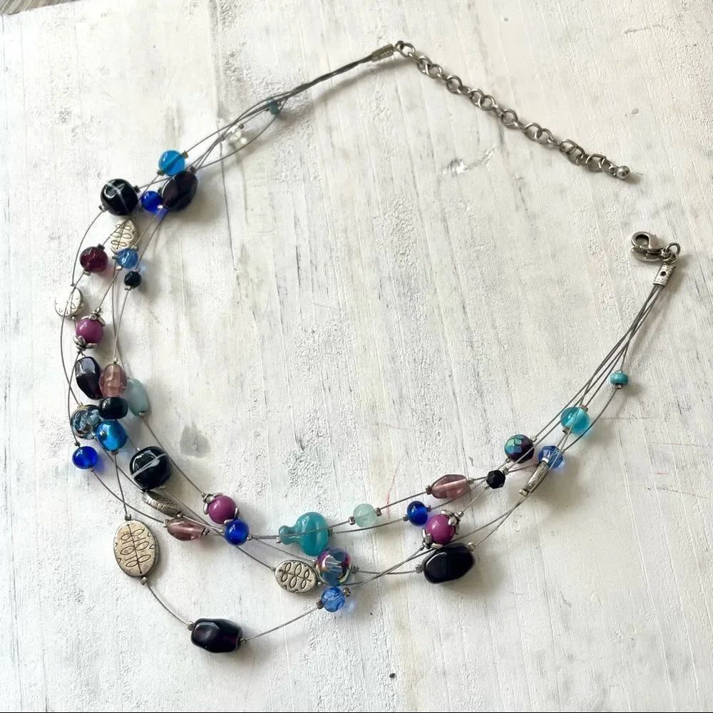 Lia Sophia multi strand beaded necklace